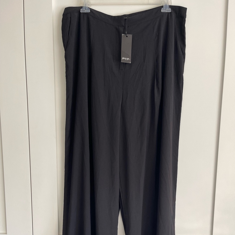 Nasty Gal Flow Black Trousers size 16 tall | BRAND NEW